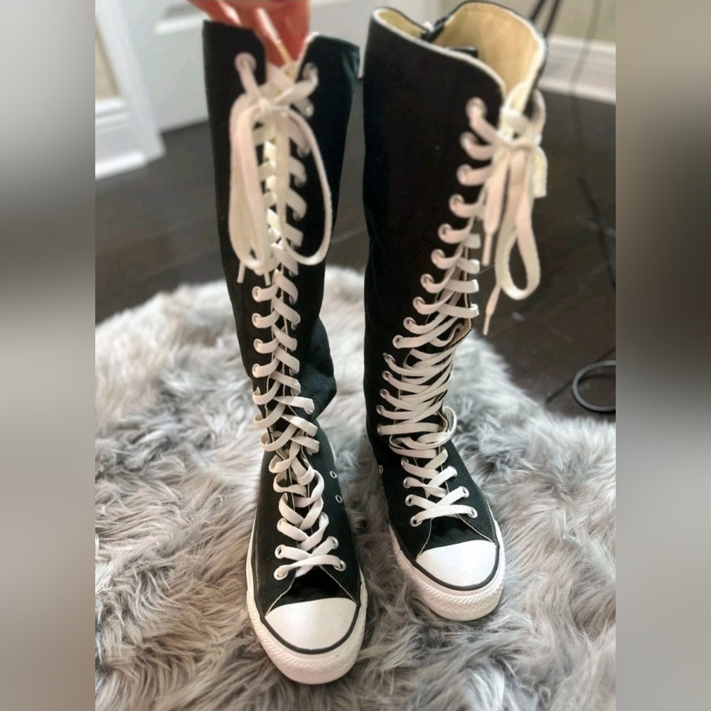Converse Chuck Taylor All-Star Knee High Sneakers Black Size 7 EUC